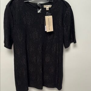 Burberry Black Blouse with Short Sleeves